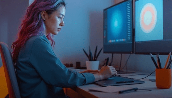 motion graphics designer working motion graphics designer working