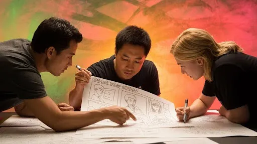 animators working on the storyboard phase animators working on the storyboard phase