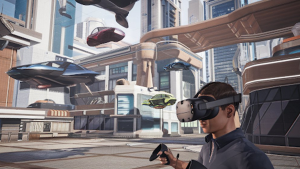 a virtual reality setting in a game a virtual reality setting in a game