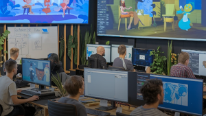 animators working on 2D animation animators working on 2D animation