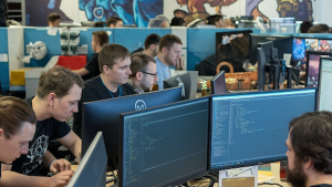game developers working in an office game developers working in an office