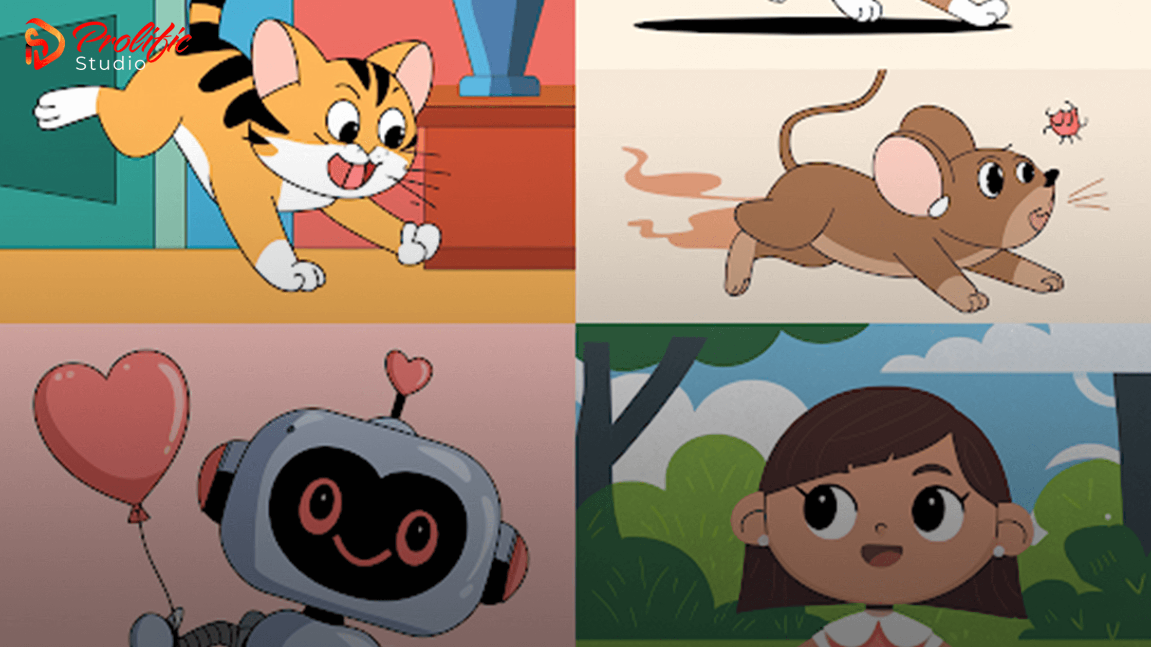 a 2D animation collage