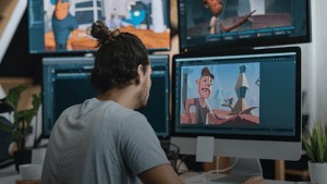 animator working on 2D animation animator working on 2D animation