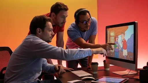 Animators working on final edits Animators working on final edits