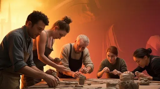 The process of sculpting The process of sculpting
