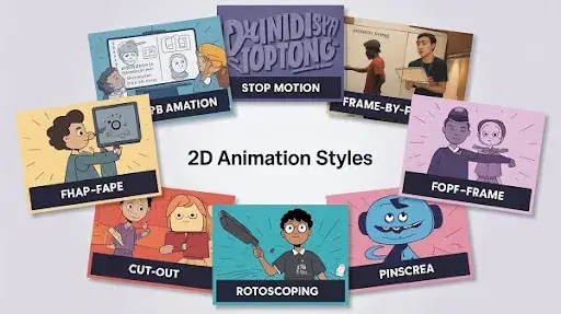different types of 2D hand drawn animation styles different types of 2D hand drawn animation styles