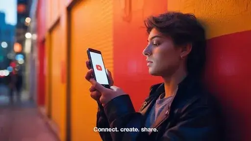 A person opening the YouTube app A person opening the YouTube app