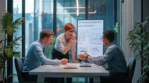 project managers discussing animation production optimization project managers discussing animation production optimization