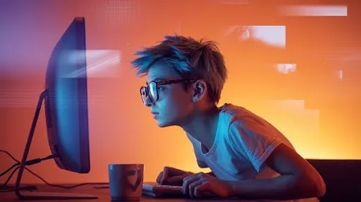 A person learning animation A person learning animation