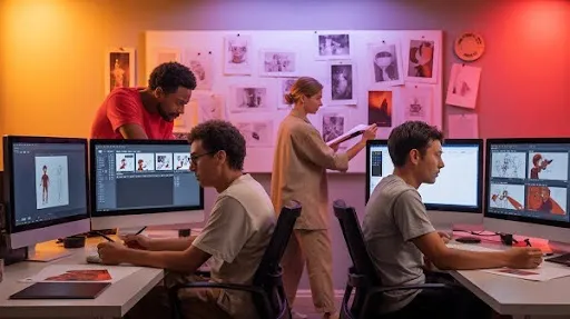 Animators working with different animation tools Animators working with different animation tools