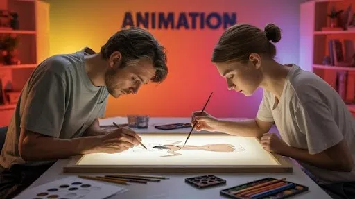 Show animators working on keyframe animation Show animators working on keyframe animation