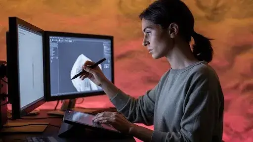 A 3D animator using a 3D animation software A 3D animator using a 3D animation software