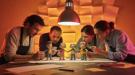 Animators creating stop motion animation Animators creating stop motion animation