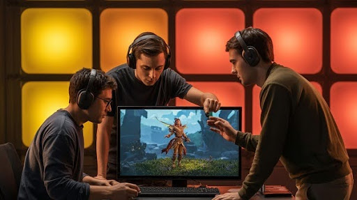 Animators working on game animation