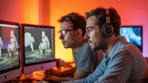 Animators working on morphing Animators working on morphing