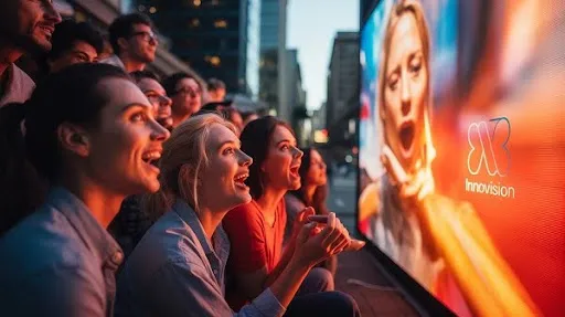 Audience engaging with an animated video Audience engaging with an animated video