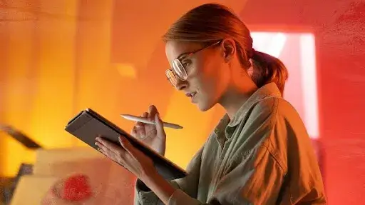 An animator working on real time animation rendering An animator working on real time animation rendering