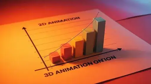 Price graph of 2D and 3D animation Price graph of 2D and 3D animation
