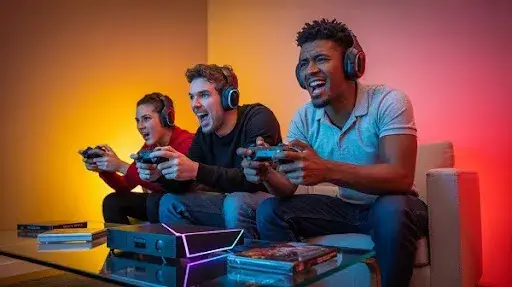 Players enjoying a game Players enjoying a game