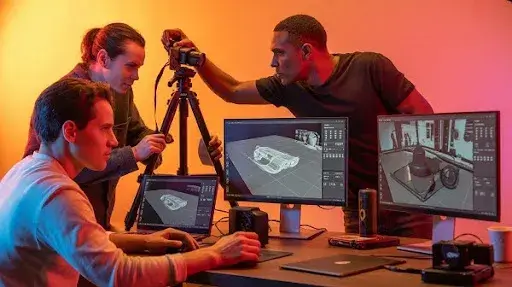 Professionals working on photogrammetry in games Professionals working on photogrammetry in games