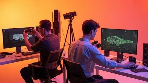 Professionals working on the element of photogrammetry in games Professionals working on the element of photogrammetry in games
