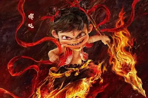 a portrait of the Ne Zha character a portrait of the Ne Zha character